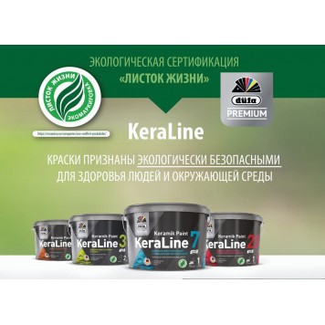 Dufa Premium KeraLine 7 - Очень прочная и стойкая матовая интерьерная краска для стен, 0,9-9 л-4