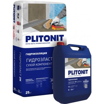 PLITONIT ГидроЭласт 2К - Эластичная двухкомпонентная гидроизоляция, 25 кг и 8 л, РФ-0