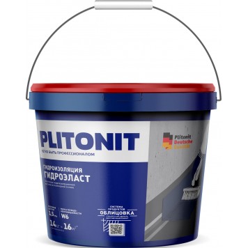 PLITONIT ГидроЭласт - Эластичная гидроизоляционная мастика, 1,2-14 л, РФ-0