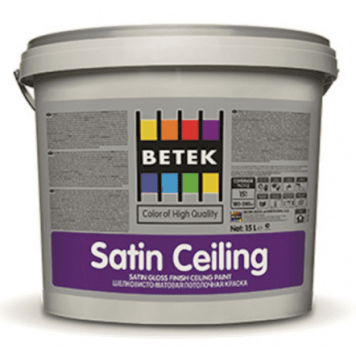 BETEK Satin Ceiling - Укрывистая акриловая матовая белая краска для потолков, 7.5 л, Турция.-0