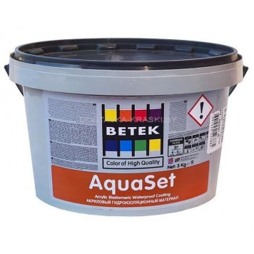 BETEK  Aquaset - Однокомпонентная эластичная гидроизоляция, готовая к использованию, 20 кг, Турция.-0