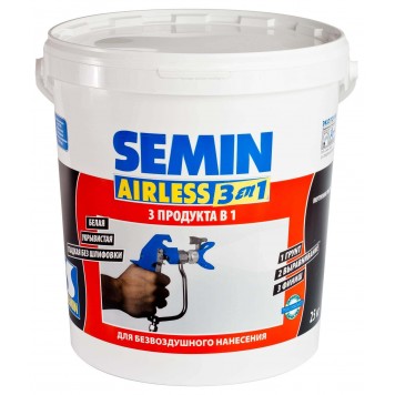 Semin Airless 3 in 1 - Универсальное финишное покрытие для безвоздушного  нанесения, до 2 мм, 25 кг, РФ-0