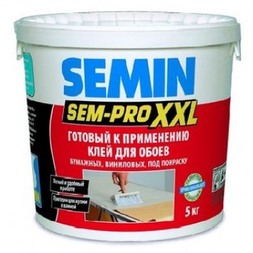 Semin SEM-PRO XXL - Готовый клей для виниловых, флизелиновых и обоев под окраску, 10 кг, РФ-0