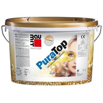 Baumit PuraTop - Декоративная фасадная акрилатная штукатурка для ярких цветов, фактура в ассортименте, 25 кг, Австрия-0