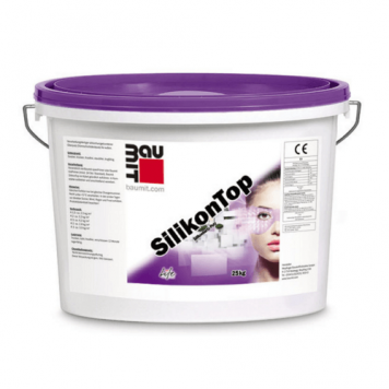 Baumit SilikonTop - Декоративная фасадная силиконовая штукатурка, фактура в ассортименте, 25 кг, РФ-0