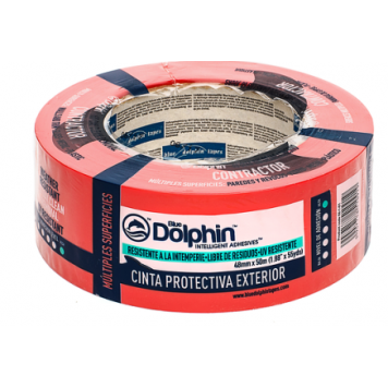 Blue Dolphin Contractor Tape - Малярная лента ПВХ, 60 дней УФ стойкости, 48мм x 50м, Польша-0