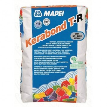 MAPEI Kerabond T-R - Клей для плитки C1T с нулевым вертикальным сползанием, серый/белый, 25 кг, РФ-0