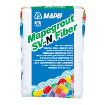 Mapei MAPEGROUT SV-N FIBER -  Быстротвердеющая наливная смесь с компенсированной усадкой, 25 кг, РФ-0