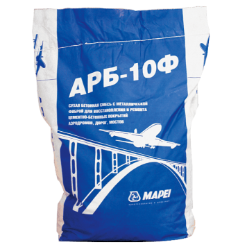 Mapei ARB-10F - Ремонтная бетонная смесь с металлической фиброй для восстановления цементно-бетонных покрытий, 25 кг, РФ-0