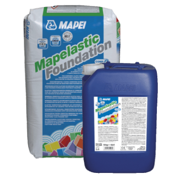 MAPEI MAPELASTIC FOUNDATION - Обмазочная эластичная гидроизоляция при положительном и отрицательном давлении, 10+22 кг, Италия-0