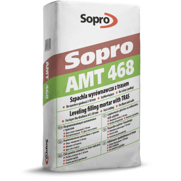 Sopro AMT 468 - Шпатлевка с трассом влагостойкая для стен и полов, быстровяжущая от 2 до 30 мм, Польша, 25 кг  -0