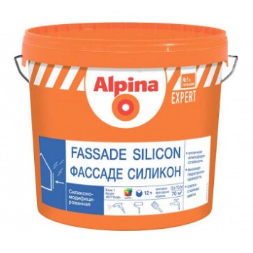Alpina Expert Fassade Silicon B 1 - Фасадная краска с силиконом, белая, 10 л -0