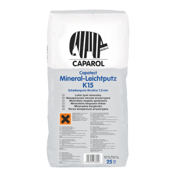 Capatect Mineral-Leichtputz K15,K20 - Декоративная штукатурка, фактура "Камешки 1.5; 2мм, РБ, 25 кг-0