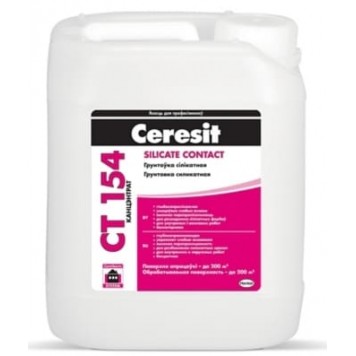 Ceresit CT 154 - Грунтовка силикатная бесцветная, концентрат 1:1, 10 литров, РБ-0