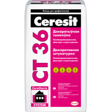 Ceresit CT 36 - Декоративная штукатурка "Структурная", под окраску или белая, РБ, 25 кг-0