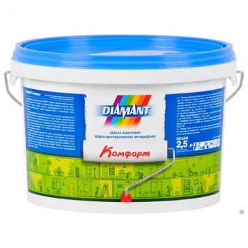 Diamant Комфорт - Интерьерная матовая краска, 5-10 литров, РБ-0