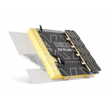 DELTA-XX LIGHT PLUS - Диффузионная мембрана для вентилируемых крыш и фасадах с облицовкой, 1,5*50 м, рулон 75 м2, 120 гр/м2, Германия-1