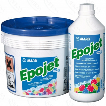 MAPEI EPOJET A+B - Супертекучая эпоксидная смола для инъекций и анкеровки, комплект 2 кг+0,5 кг, Италия-0