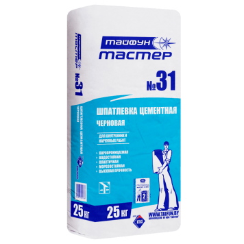 Тайфун Мастер № 31 - Шпатлевка цементная черновая, РБ, 25 кг.-0