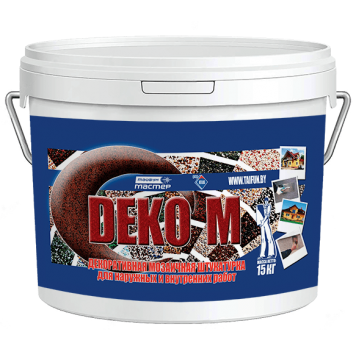 Тайфун Мастер Deko M - Мозаичная штукатурка, для внутренних и наружных работ, РБ, 15 кг-0