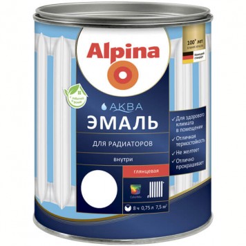 Alpina АКВА эмаль для радиаторов акриловая, 0,9 л, РБ-0