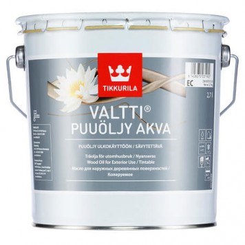 Tikkurila Valtti Puuöljy Akva - Масло для наружных деревянных поверхностей, колеруемое, 0,9-2,7 литров, Финляндия-0