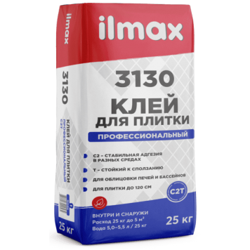 Ilmax 3130 Superfix - Эластичный клей для плитки для внутренних и наружных работ, 25кг, РБ-0