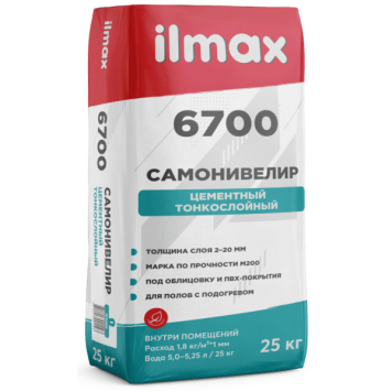 Ilmax 6700 Cemplan -  Тонкослойный самонивелир для внутренних работ, от 2 до 25мм, РБ, 25 кг-0
