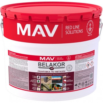 MAV Belakor 01 - Грунтовка по металлу быстросохнущая, 10 л, РБ-0