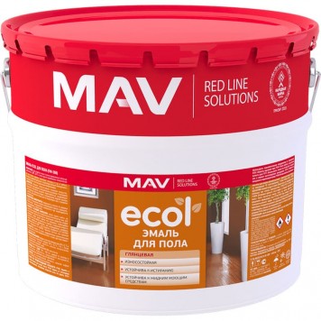 MAV Ecol - Эмаль для пола органорастворимая,10 л, РБ-0