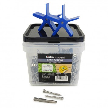 Саморезы Finka Deck Screws A2 4,2x41 mm T20 (350 шт) - саморезы для монтажа террасной и фасадной доски из нержавеющей стали-0