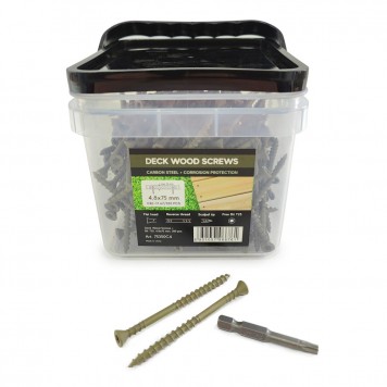 Саморезы Finka Deck Wood Screws C4 4,8х75mm - Саморезы из углеродистой стали для монтажа террасной и фасадной доски открытым способом-0