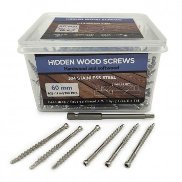 Саморезы Finka Hidden Wood Screws A2 - Саморезы для монтажа террасной и фасадной доски скрытым способом, в ассортимерте-1
