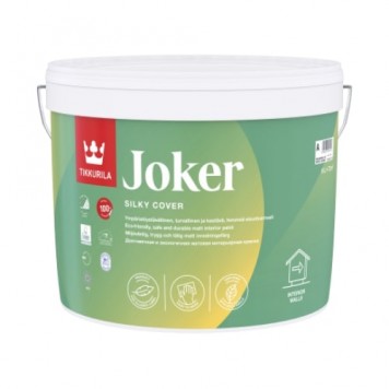 Tikkurila Joker Base A - Интерьерная шелковисто-матовая краска, белая, 0,9- 9 л, Финляндия-0
