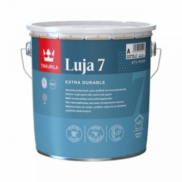 Tikkurila Luja 7 Base A -  Матовая экстремально стойкая краска, белая, 0,9 - 9 л, Финляндия.-0