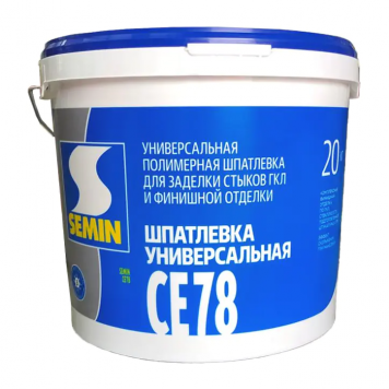 Semin CE 78 NEW - Готовая к применению многофункциональная шпатлевка по ГКЛ, синяя крышка, 20 кг, РФ-0
